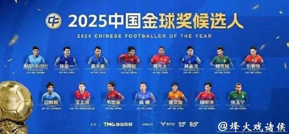 2025中国金球奖各奖项前三名揭晓,U23国足两人入围 2025中国金球奖各奖项前三名揭晓,U23国足两人入围